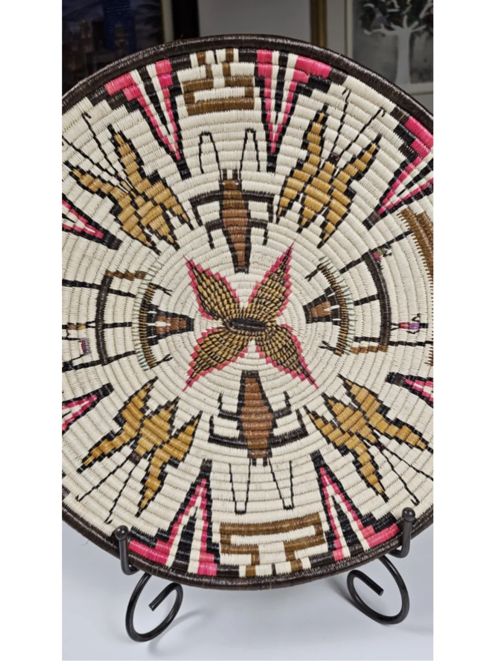 Southwestern Style Woven Coiled Basket Plaque 13
